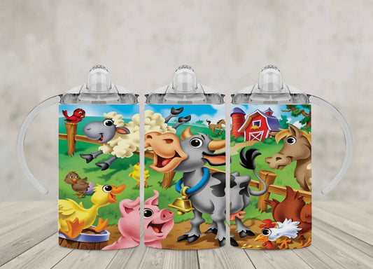 Farm Friends | 12oz stainless steel kids sippy | convertible big kid cup