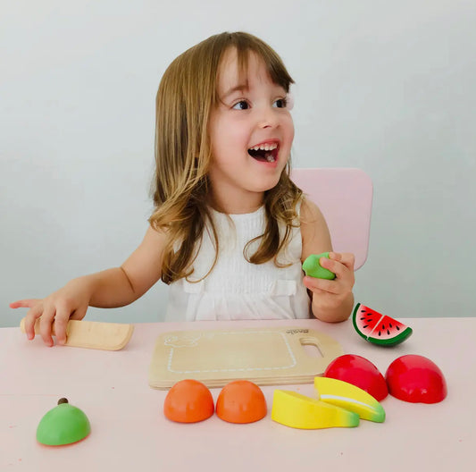 Wooden Fruit & Cutting Board | Imaginative Play Set
