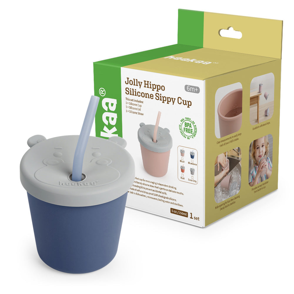 Haakaa Jolly Hippo Silicone Sippy Cup 1 pk