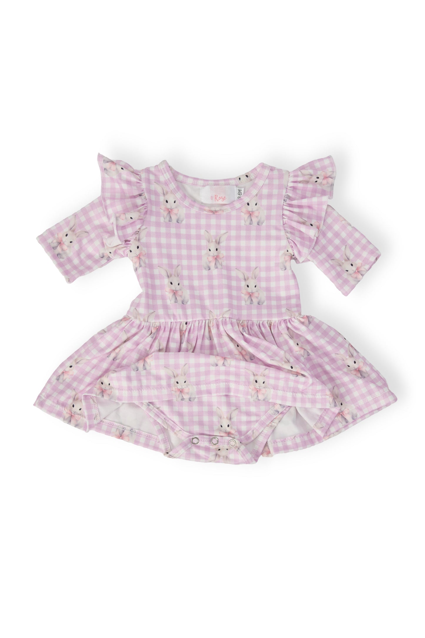 Baby Bunnies 3/4 Sleeve Flutter Twirl Bodysuit