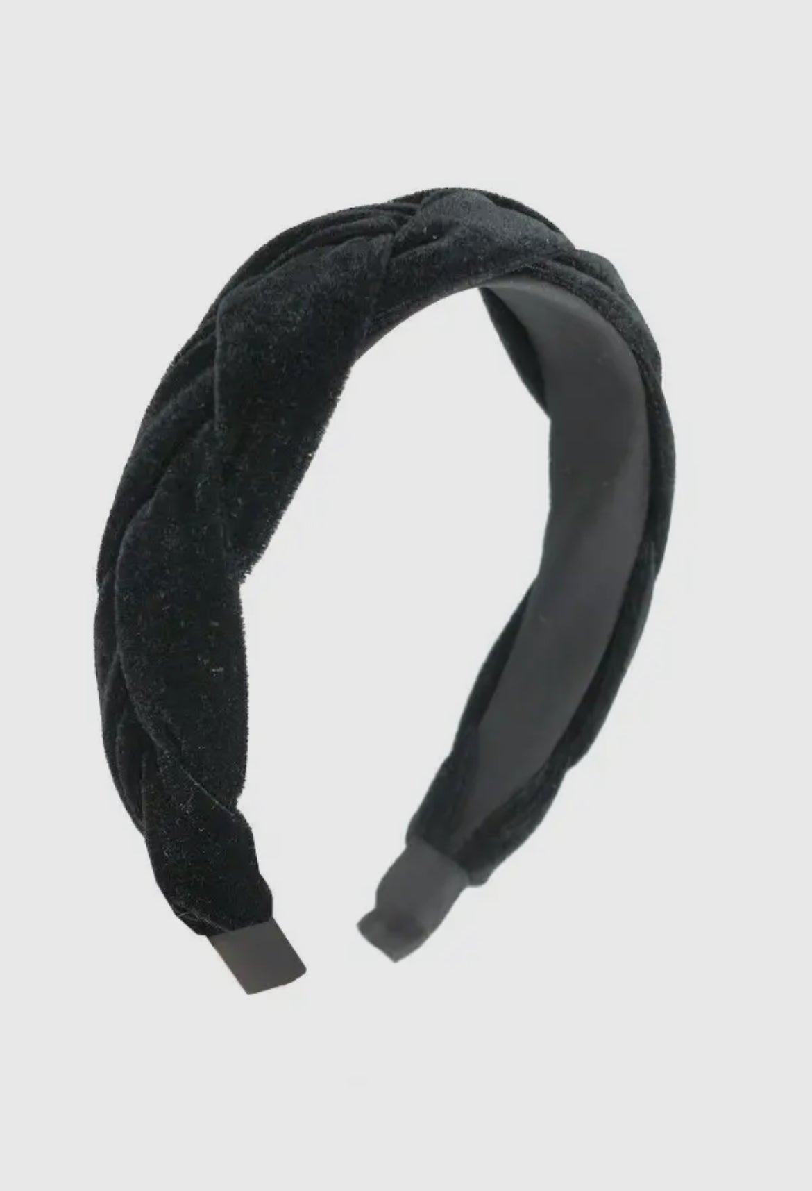 Braided Velvet Headband | Black