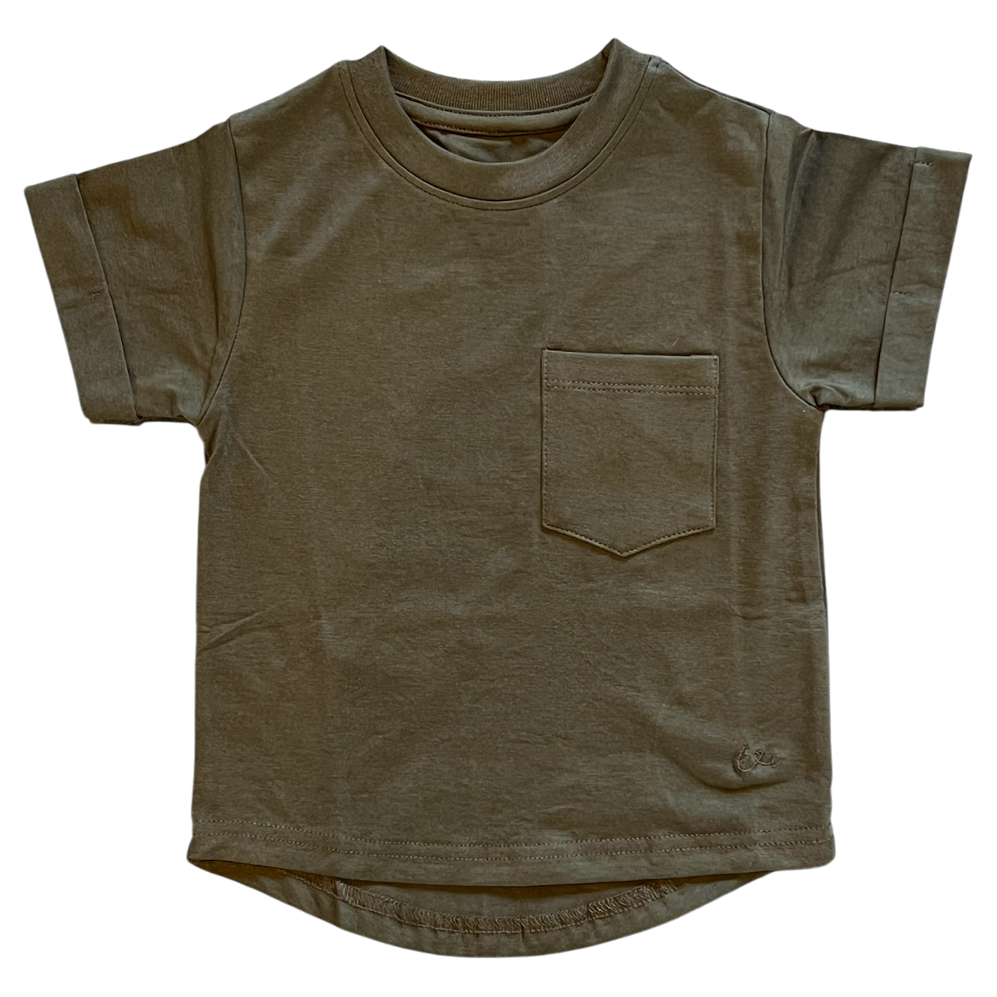 Olive Boxy Kids Tee