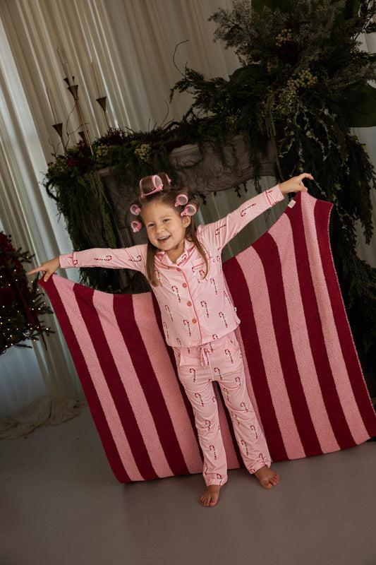 Plush Blanket | Sugarplum Stripe