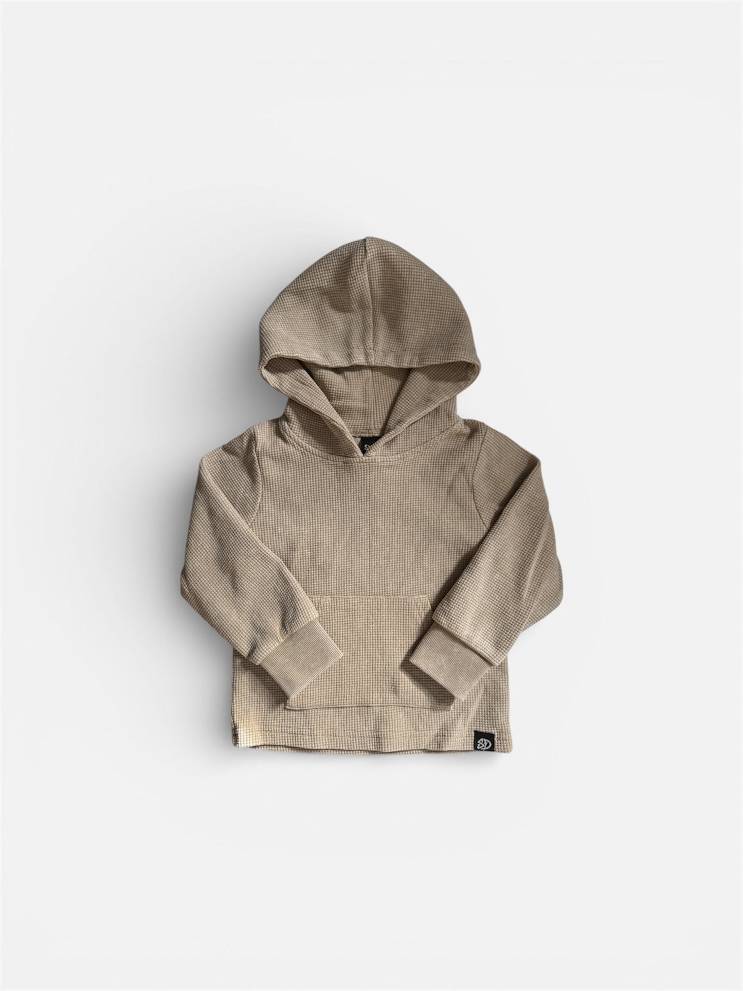 SAND WASHED • WAFFLE HOODED LONG SLEEVE