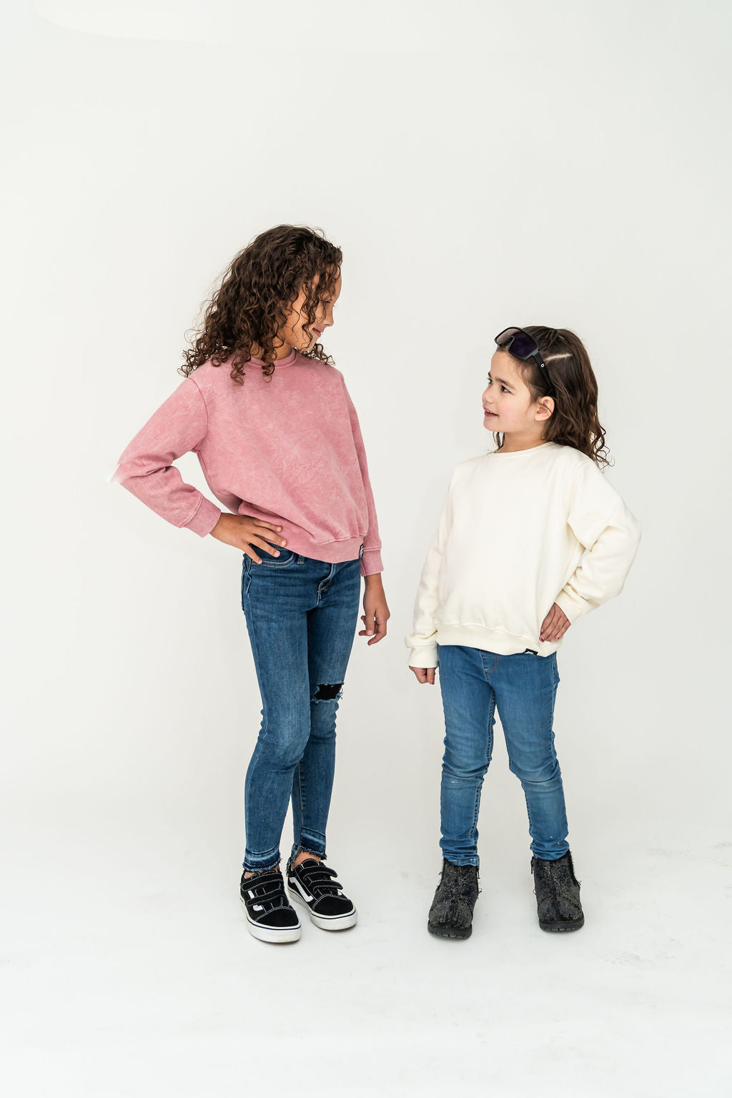 Rose Acidwash Kids Sweatshirt