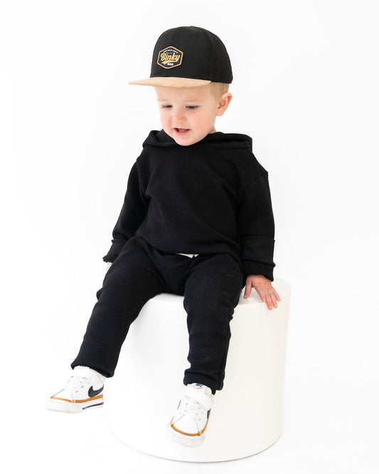 Onyx Waffle Knit Joggers