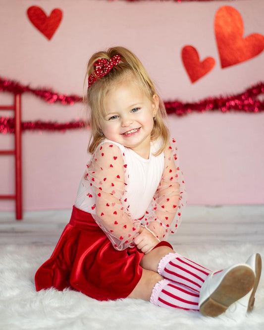 Destinee Sheer Sleeve Top & Leotard - Queen of Hearts