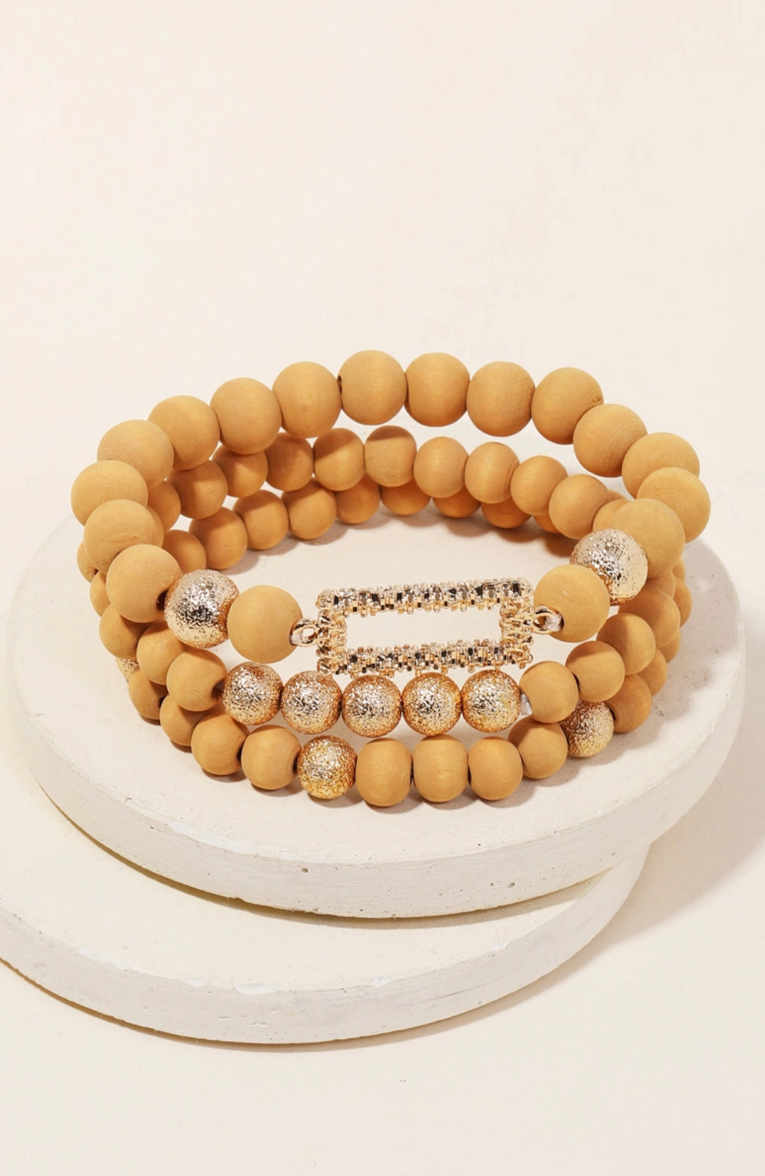 Assorted Ball Rectangle Bead Stackable Bracelet