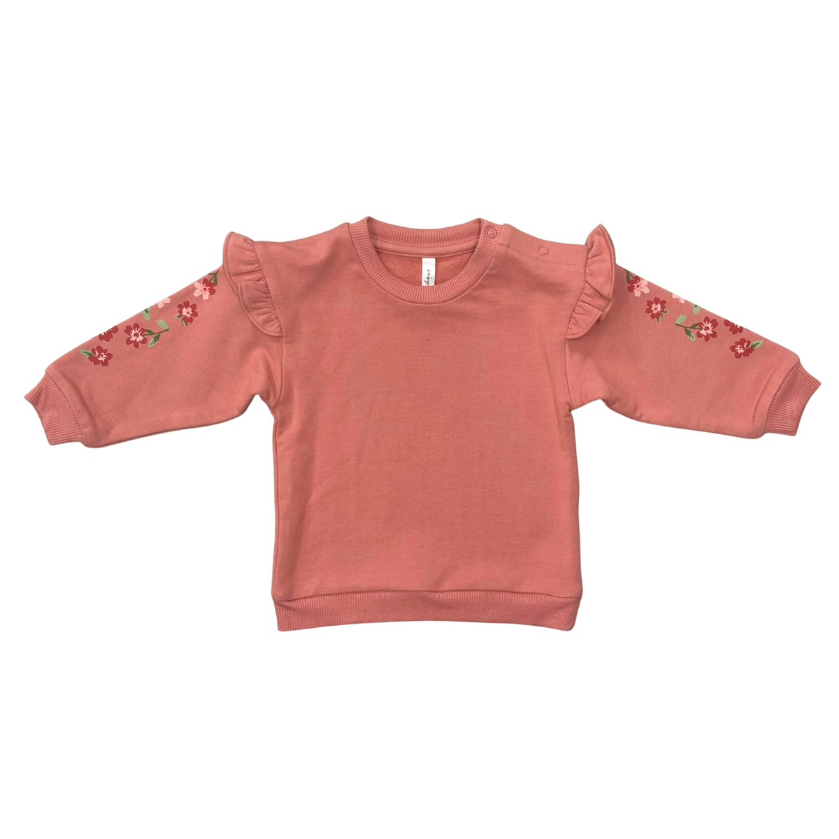 Girls Ruffle Sweatshirt in Holly Dust Floral