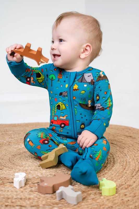 Camp Popoki Bamboo One Piece Zippy Pajamas