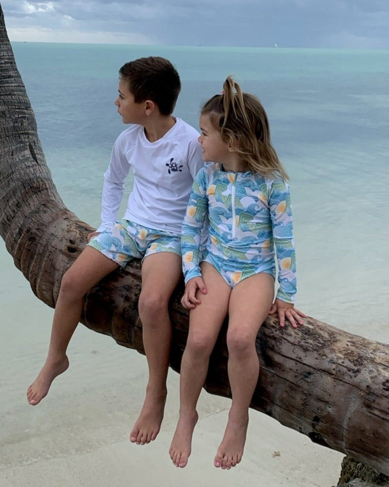 Ocean Orient Girls Long Sleeve Zip Front One Piece