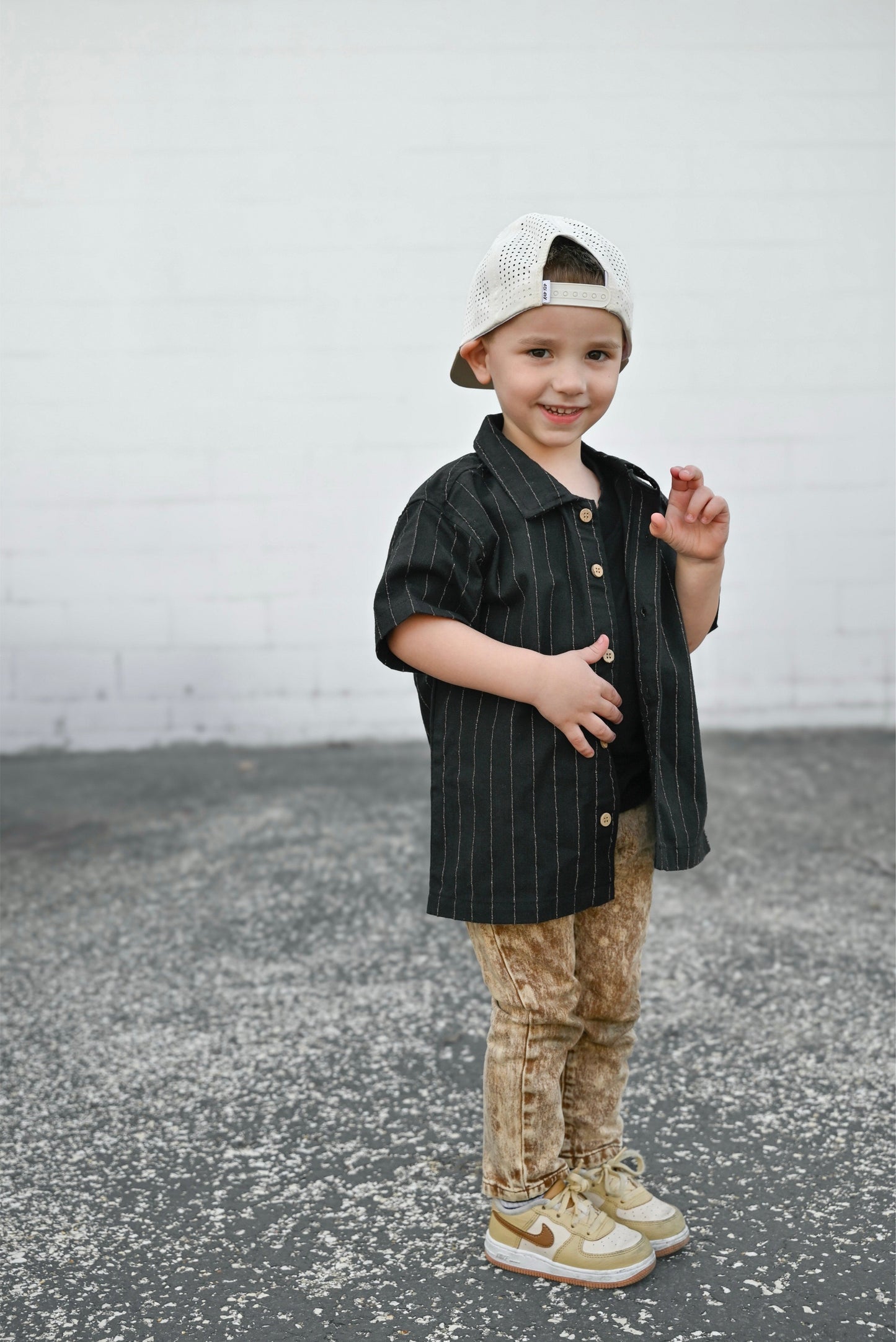 COASTAL BUTTON UP - BLACK