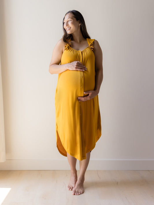 Ruffle Strap Labor & Delivery Gown | Honey