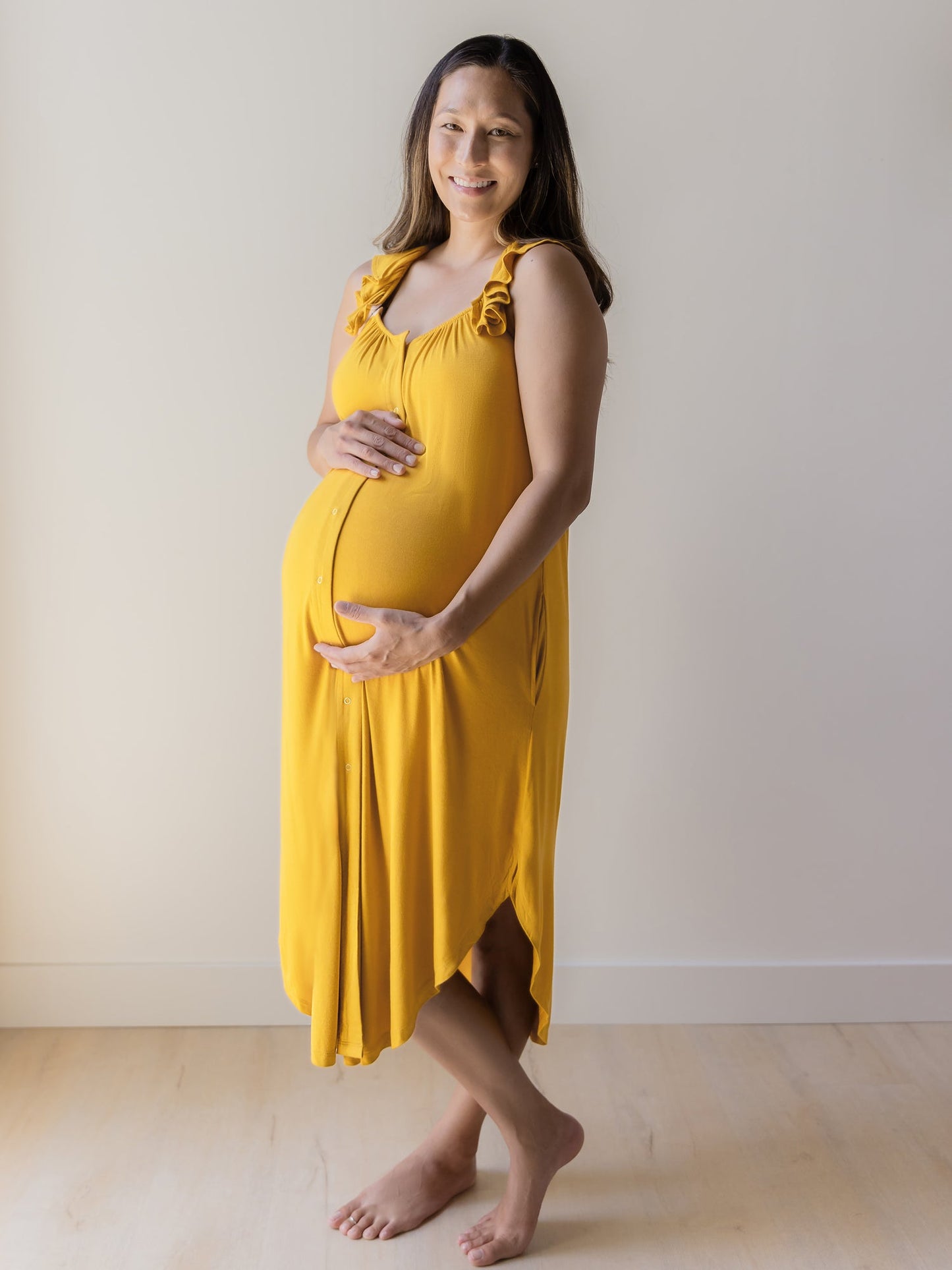 Ruffle Strap Labor & Delivery Gown | Honey