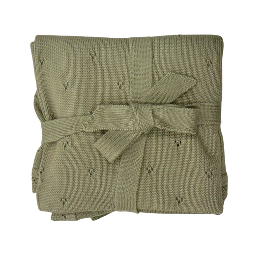 Knit Blanket in Woodland Moss