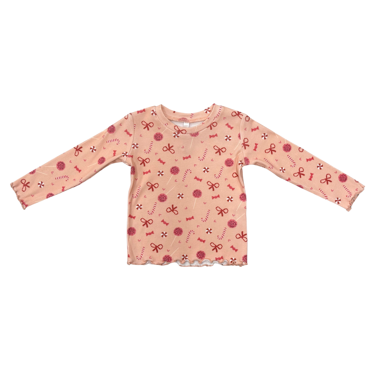 Girls Lettuce Hem Tee in Candy Lane
