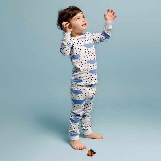 Organic Kids Pajamas - Blue Clouds
