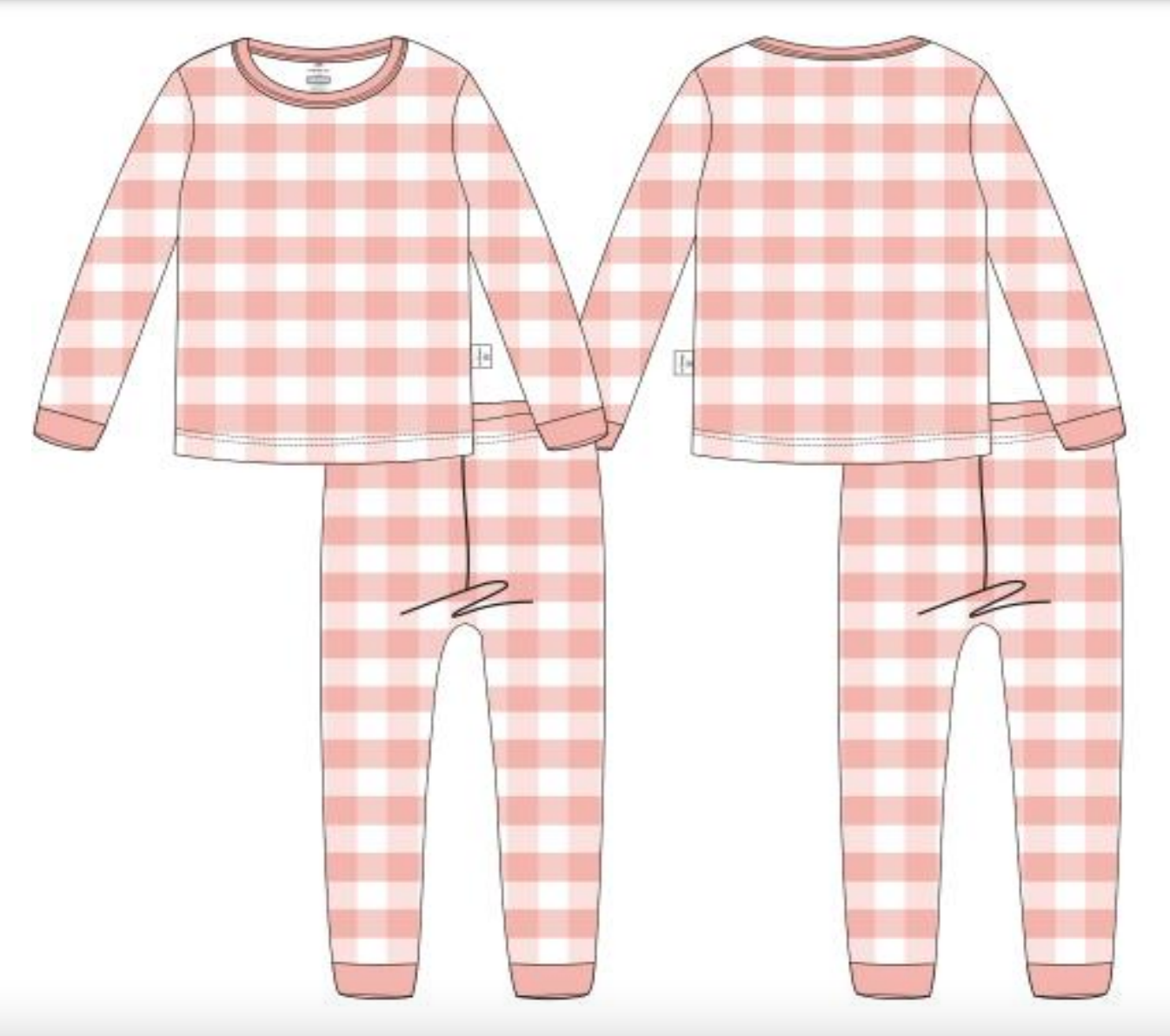 Pink Gingham 2pc Bamboo Pajamas