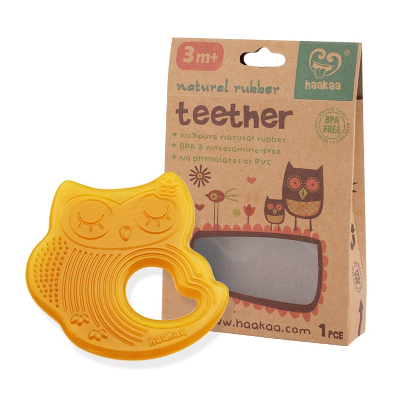 Haakaa Sleeping Owl Natural Rubber Teether 1 pk