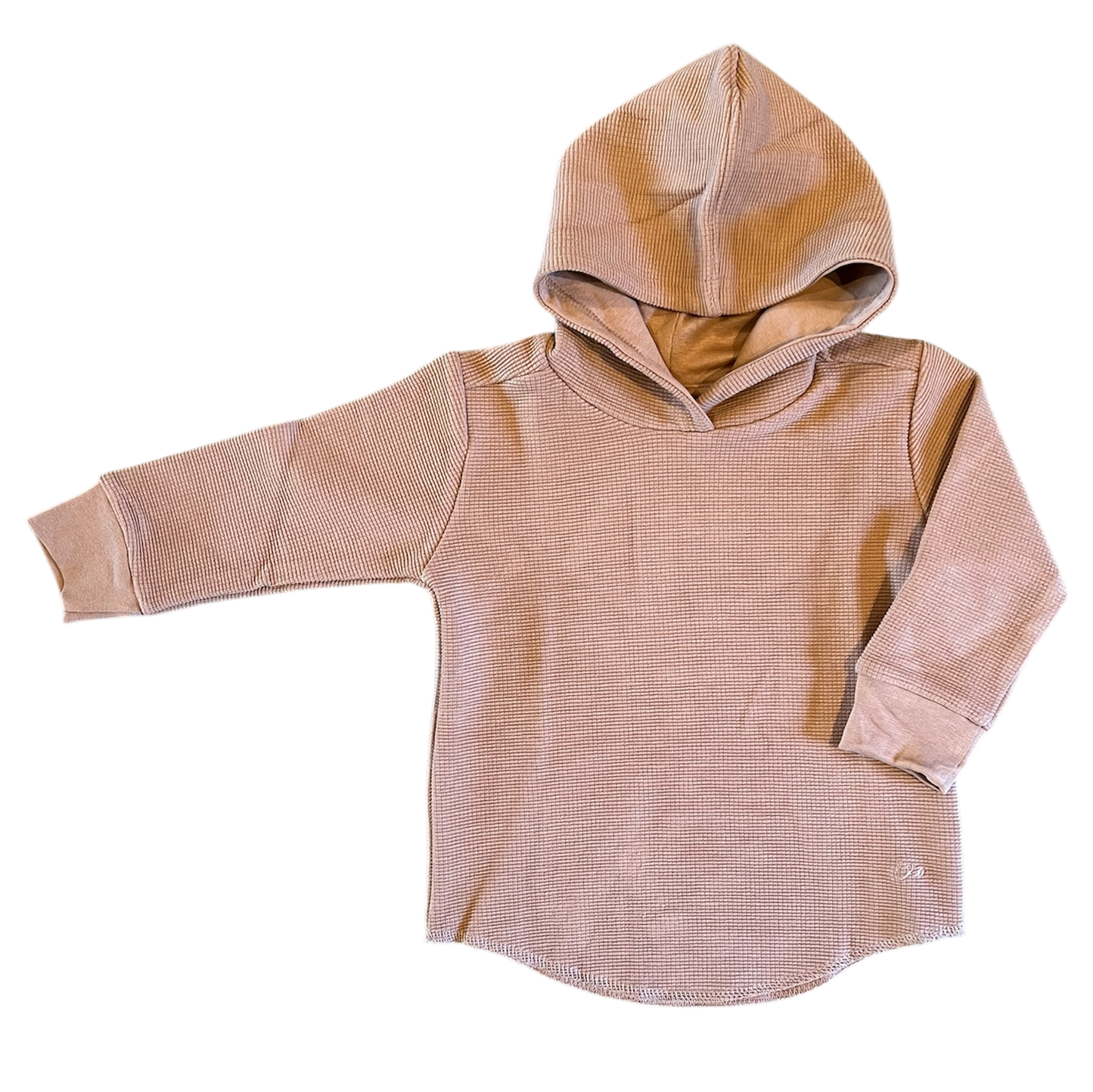 Umber Waffle Knit Hooded Pullover