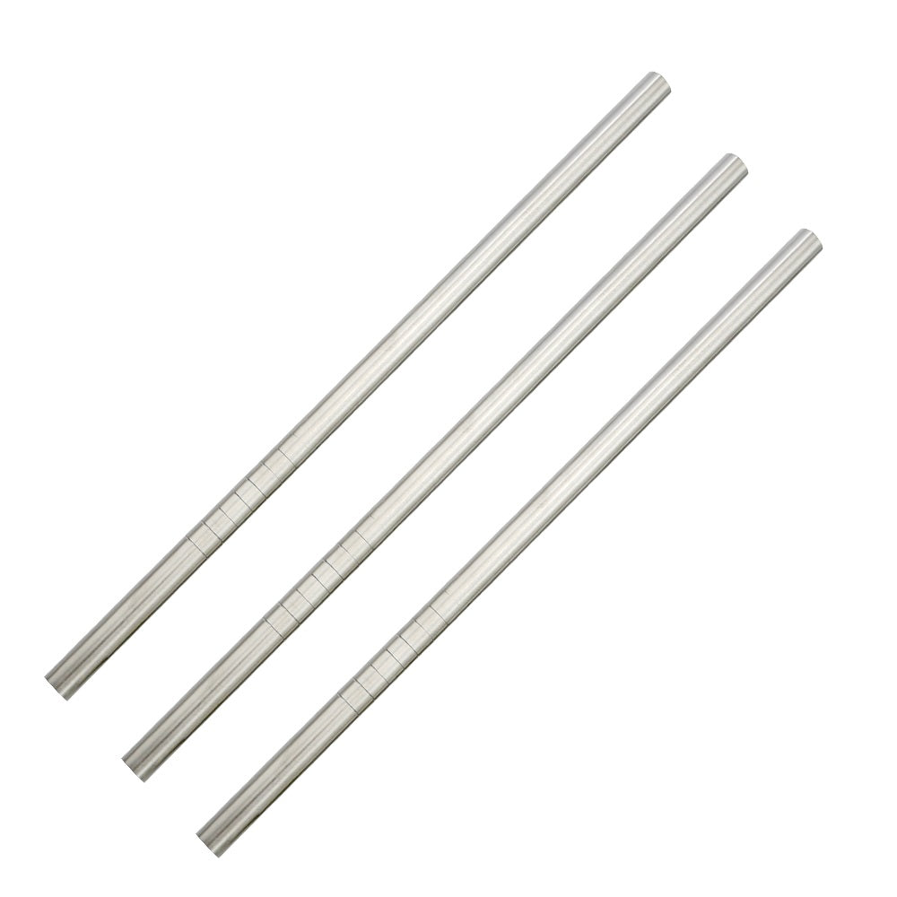 Haakaa Straight Stainless Steel Straws with Cleaning Brush, 3 pk