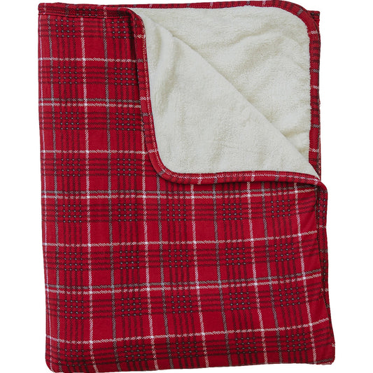 Red Plaid Bamboo Fleece Quilt