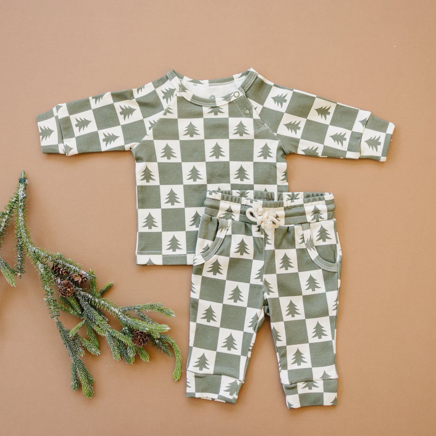 Checkered Christmas Organic Cotton Lounge Set