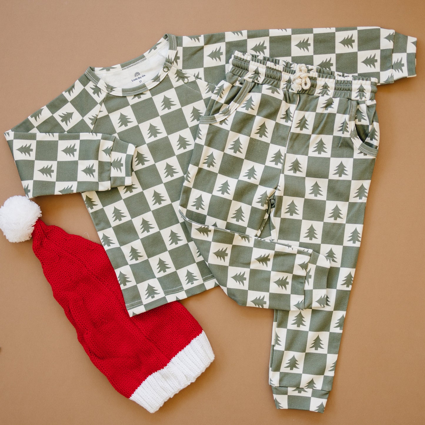 Checkered Christmas Organic Cotton Lounge Set