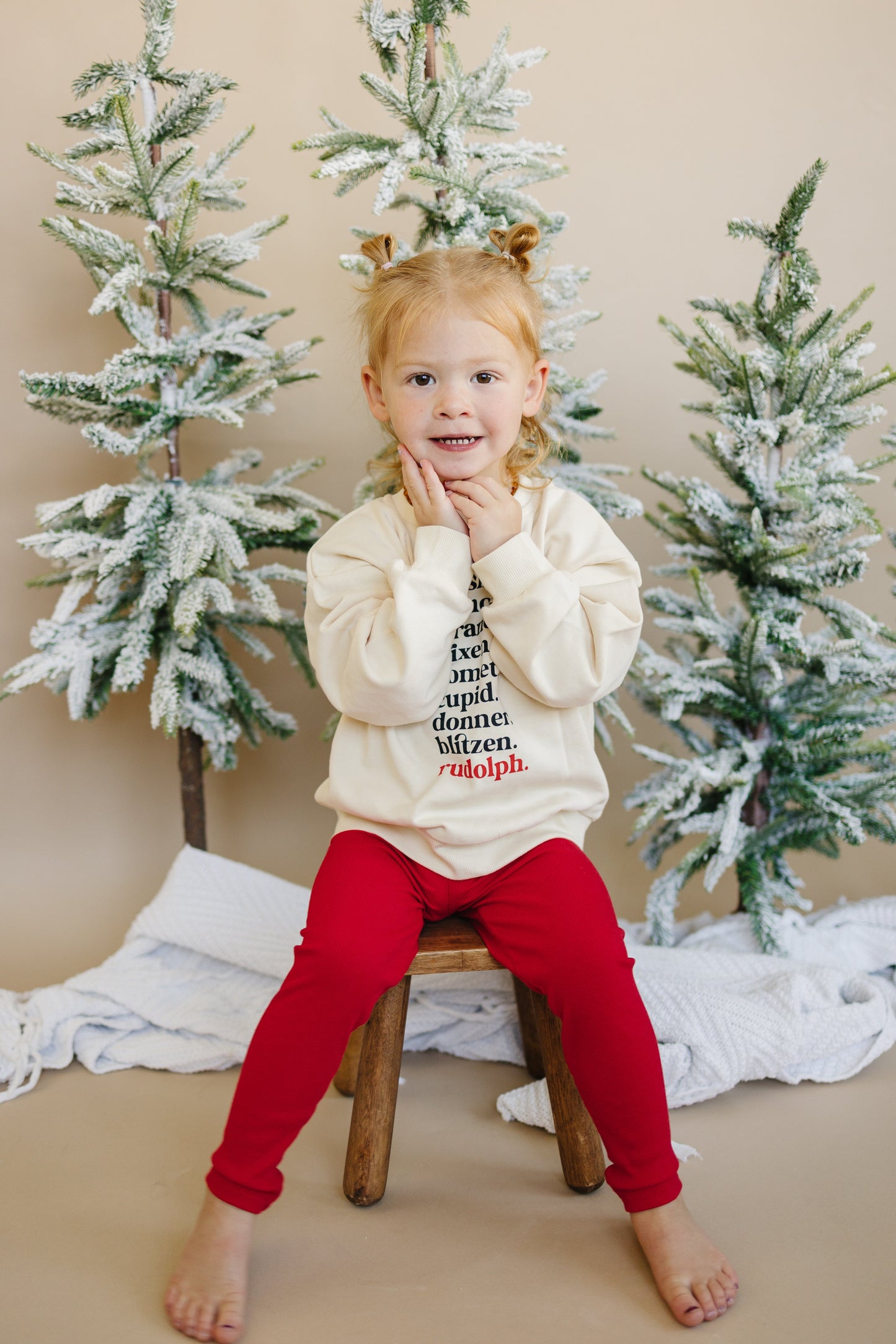 Cozy Ribbed Bamboo Leggings for Kids - Christmas