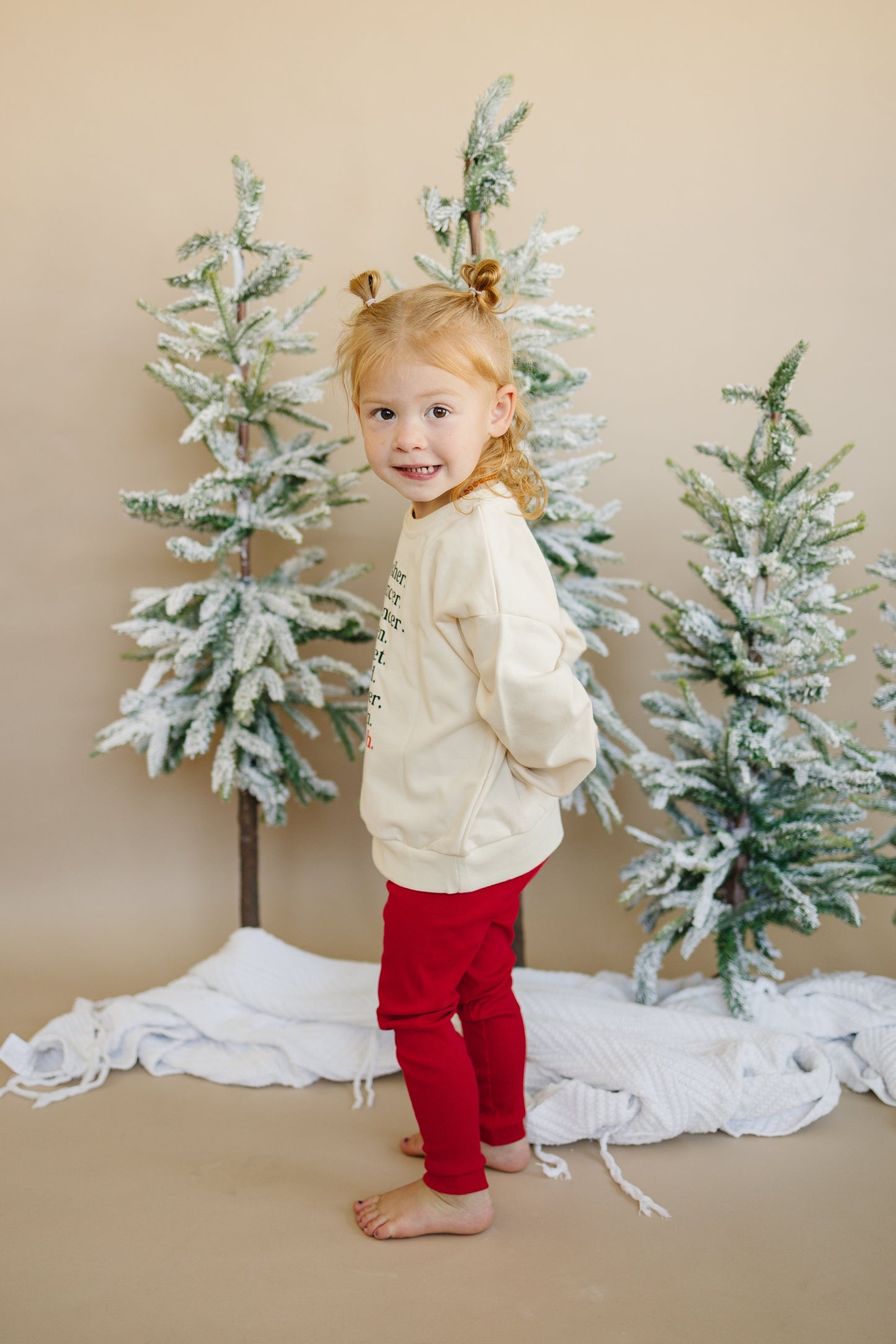 Cozy Ribbed Bamboo Leggings for Kids - Christmas