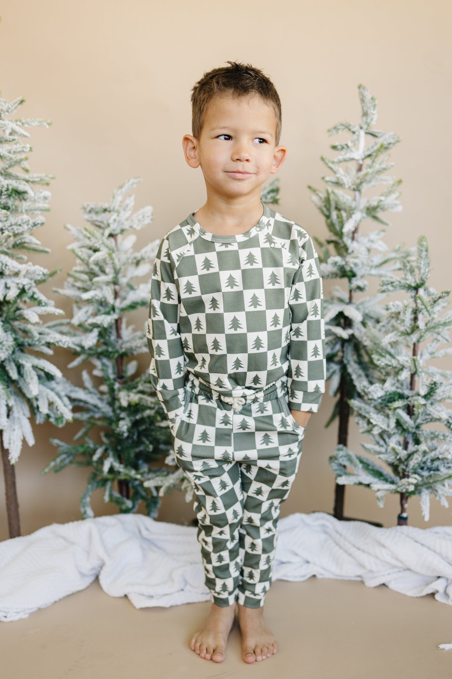 Checkered Christmas Organic Cotton Lounge Set