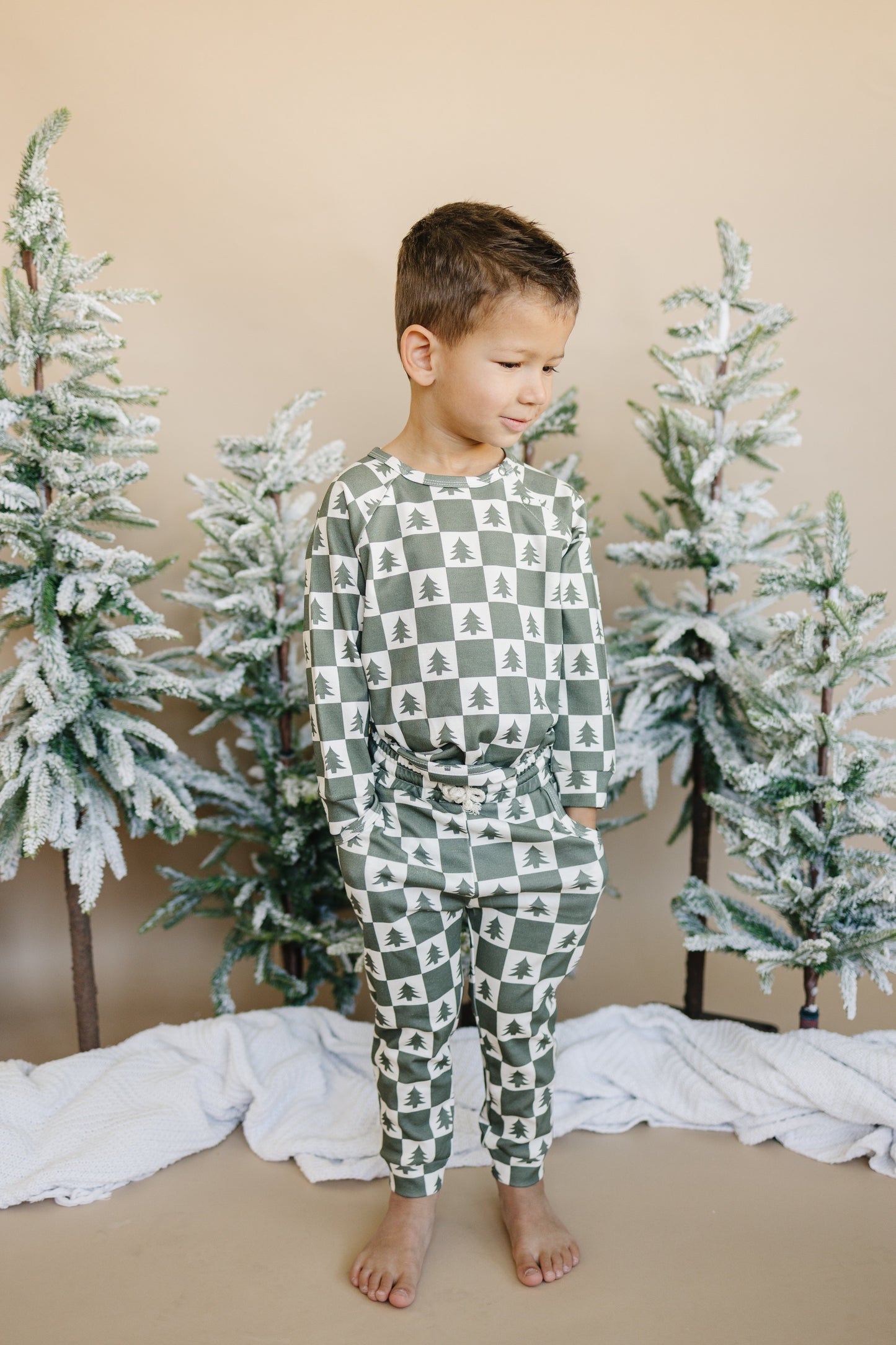 Checkered Christmas Organic Cotton Lounge Set