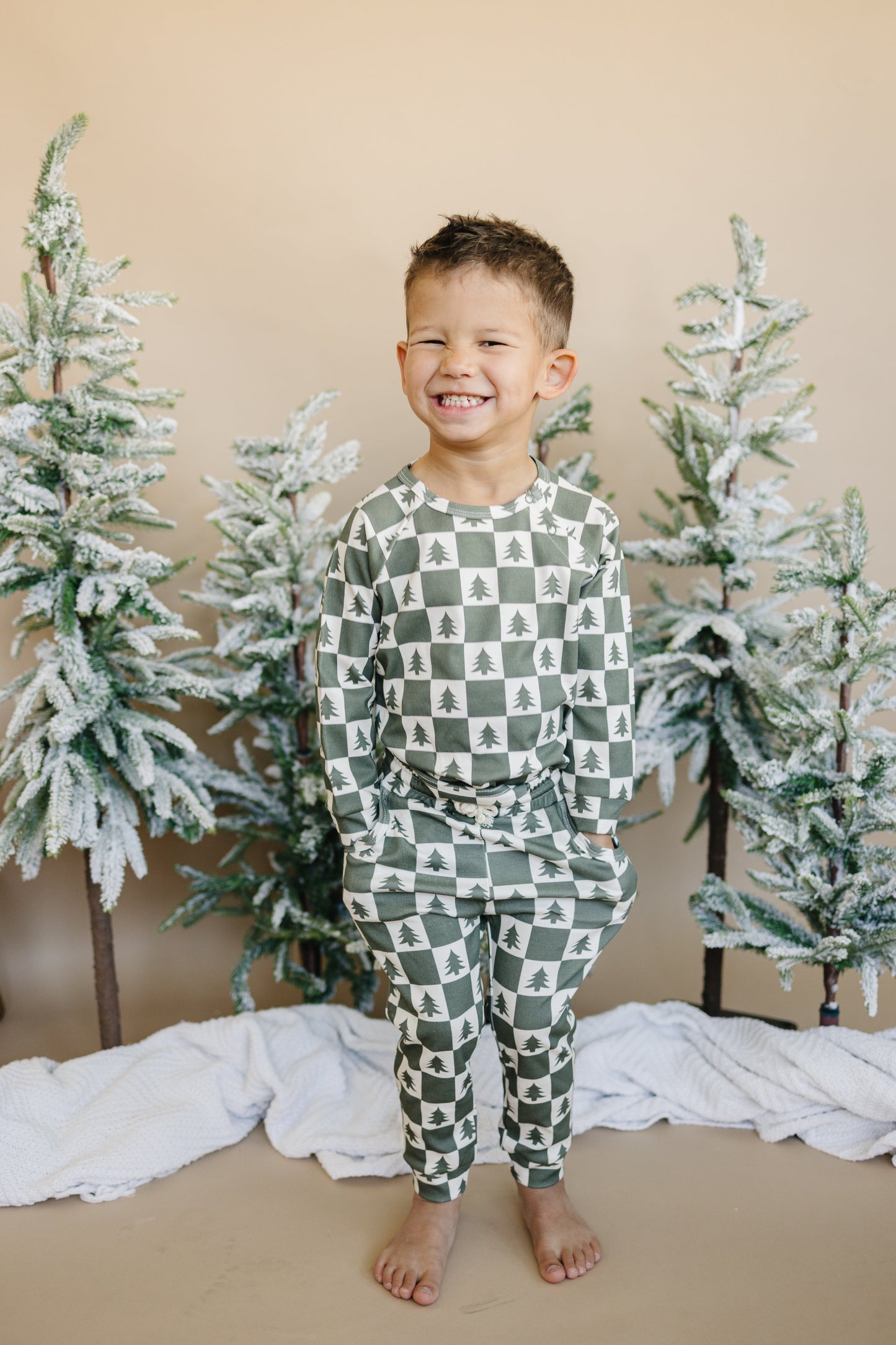 Checkered Christmas Organic Cotton Lounge Set