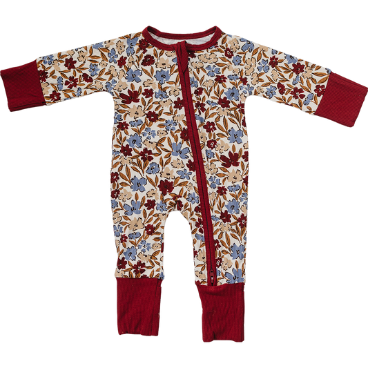 Desert Floral Ribbed Bamboo Zipper