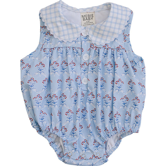 Blue Meadow Bubble Romper