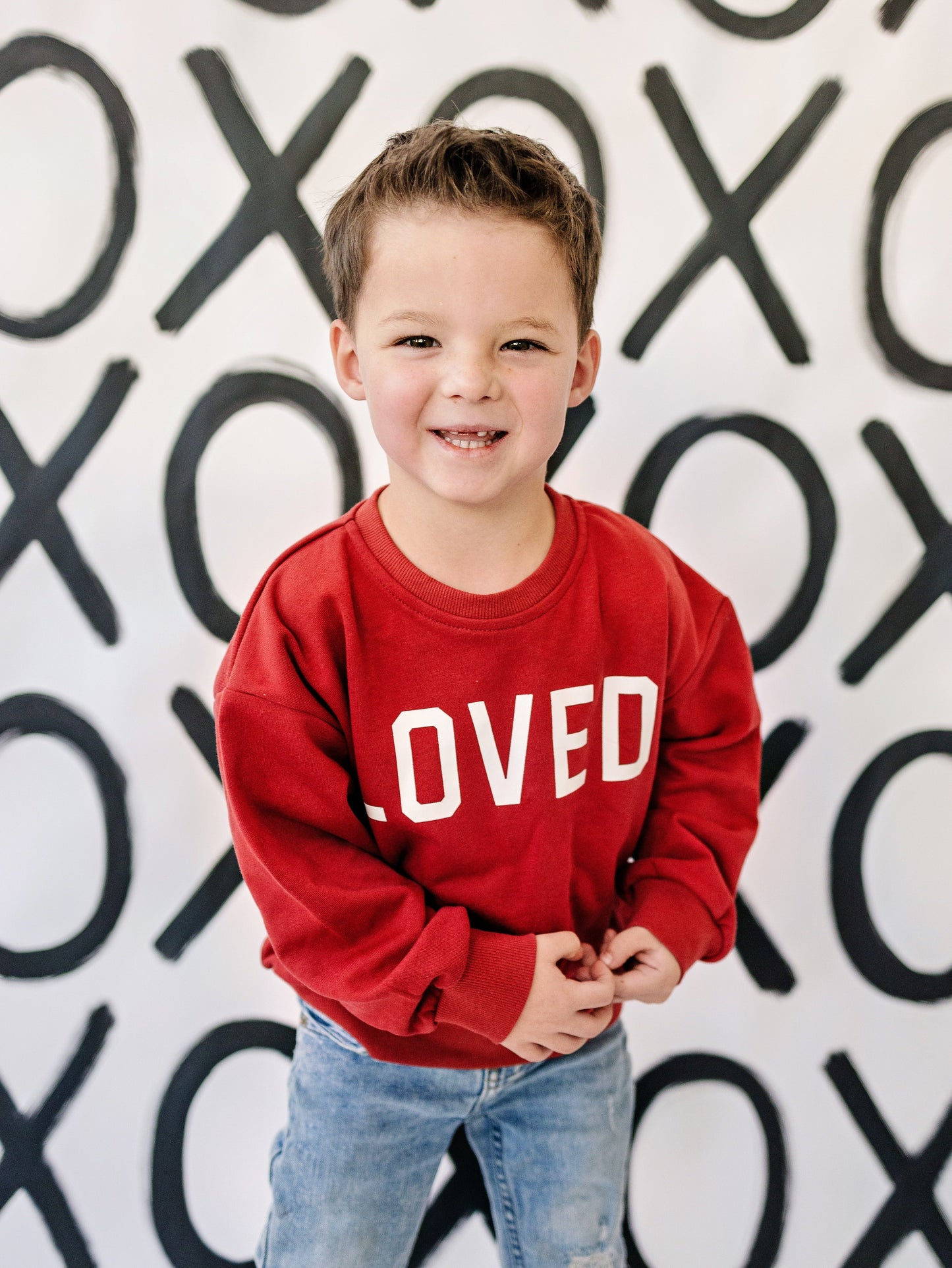 Loved Crewneck Sweatshirt - Red or Pink