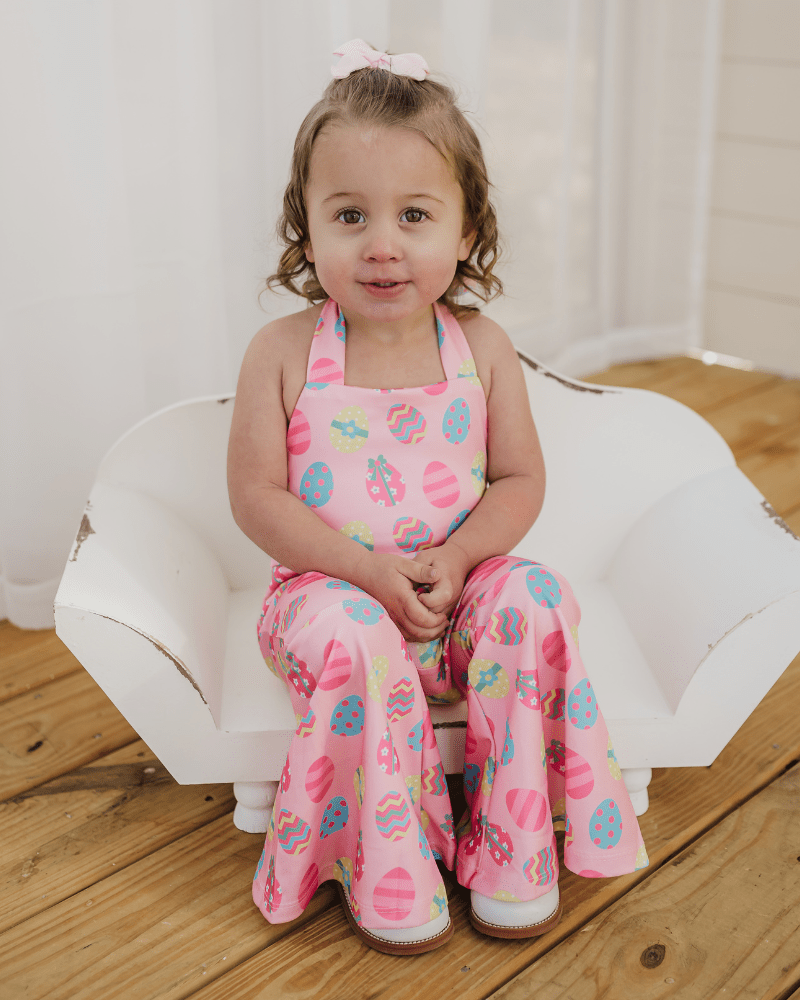 Andi Pleated Bell Bottom Jumpsuit - Egg Hunt