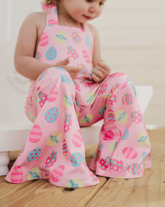 Andi Pleated Bell Bottom Jumpsuit - Egg Hunt