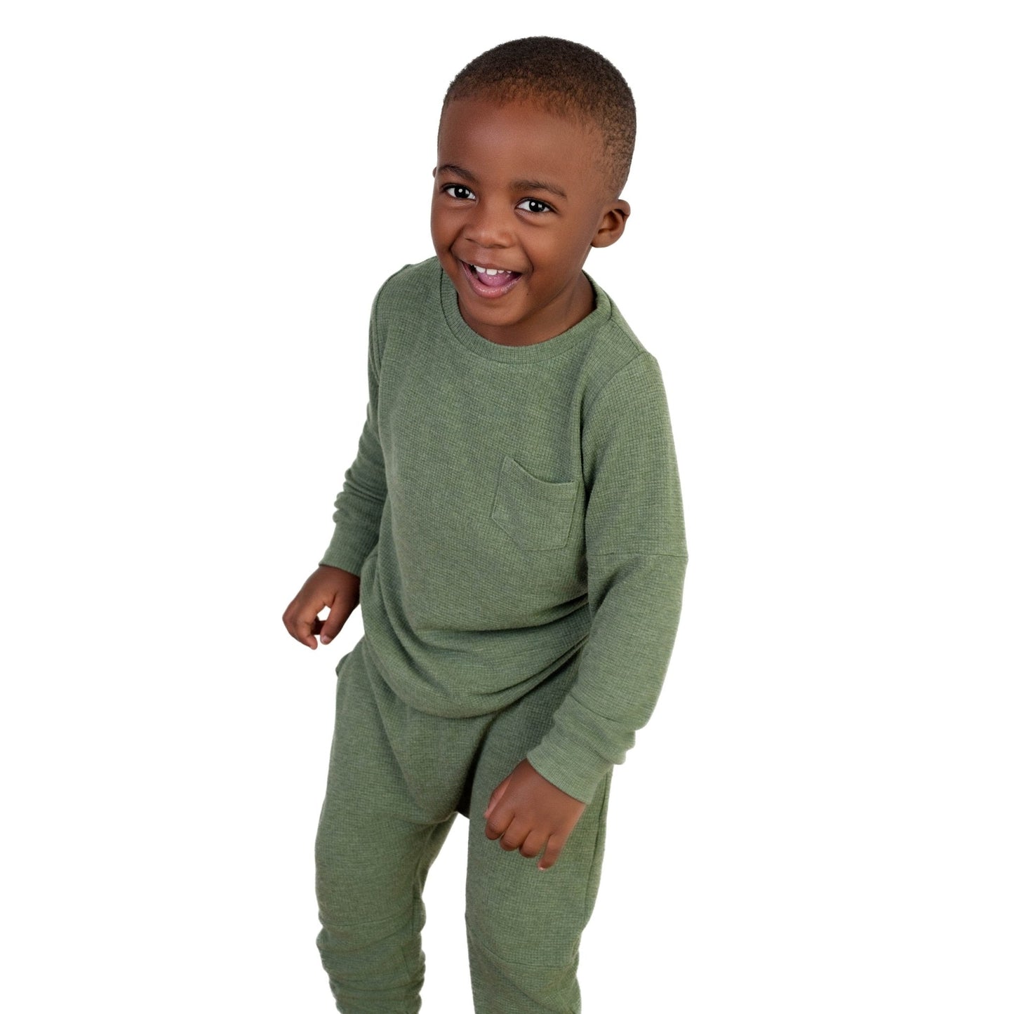 Bamboo Waffle Kids' Jogger Set-Line Dry Only