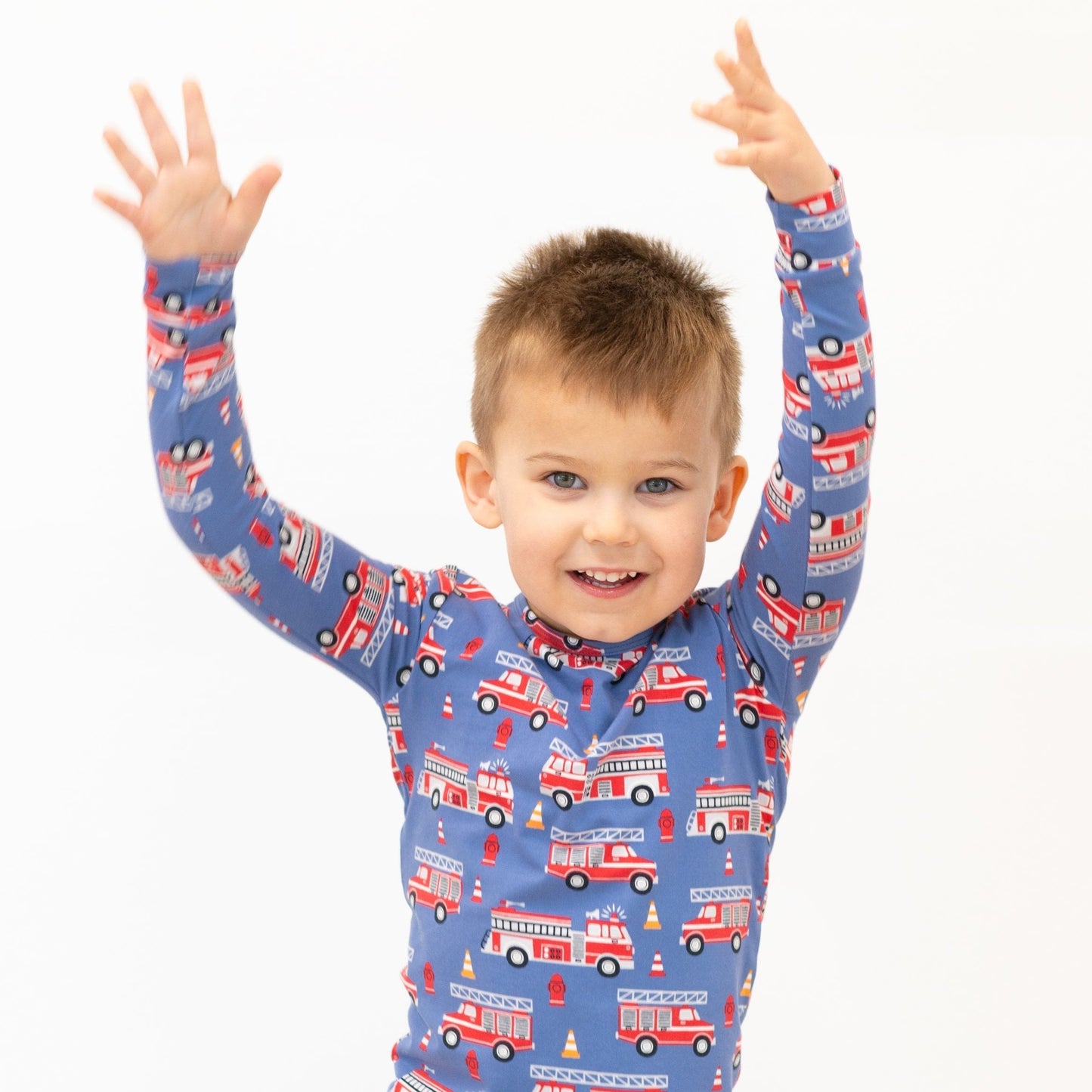 Blue Fire Truck Big Kid Pajama