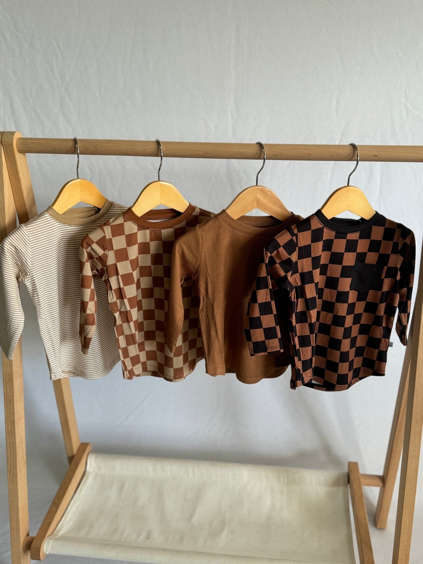 Black & Chocolate Checkered Pocket Long Sleeve