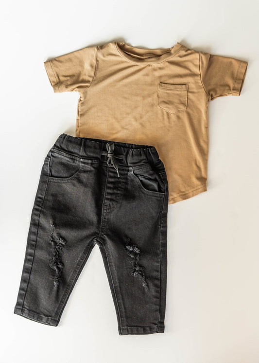 Distressed Skinny Jeans Bamboo - Black