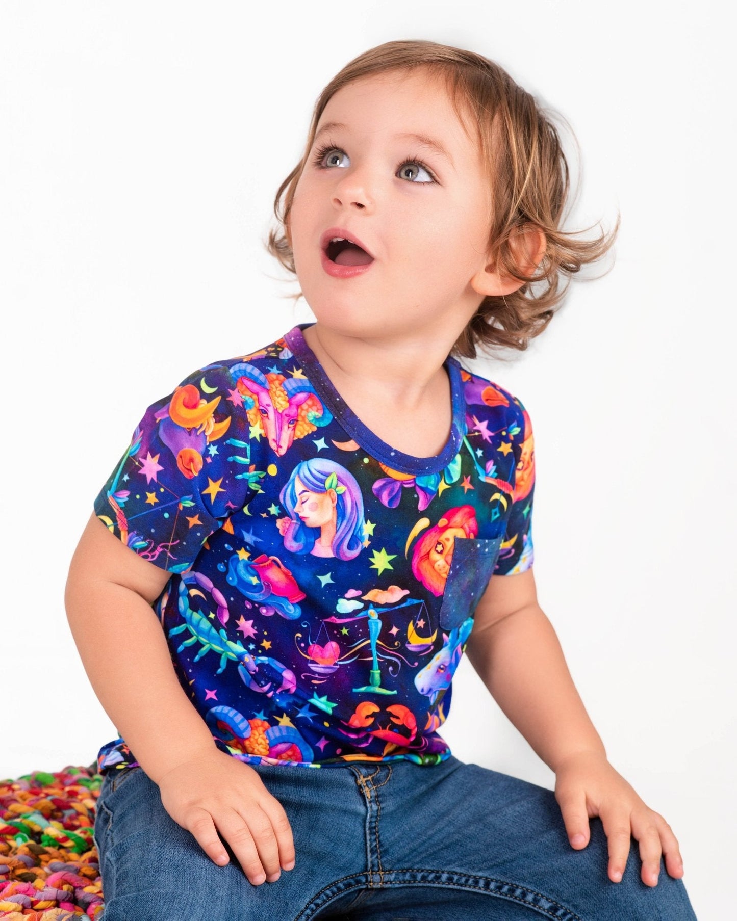 Cosmic Cuddles Zodiac Kids' Short Sleeve T-shirt