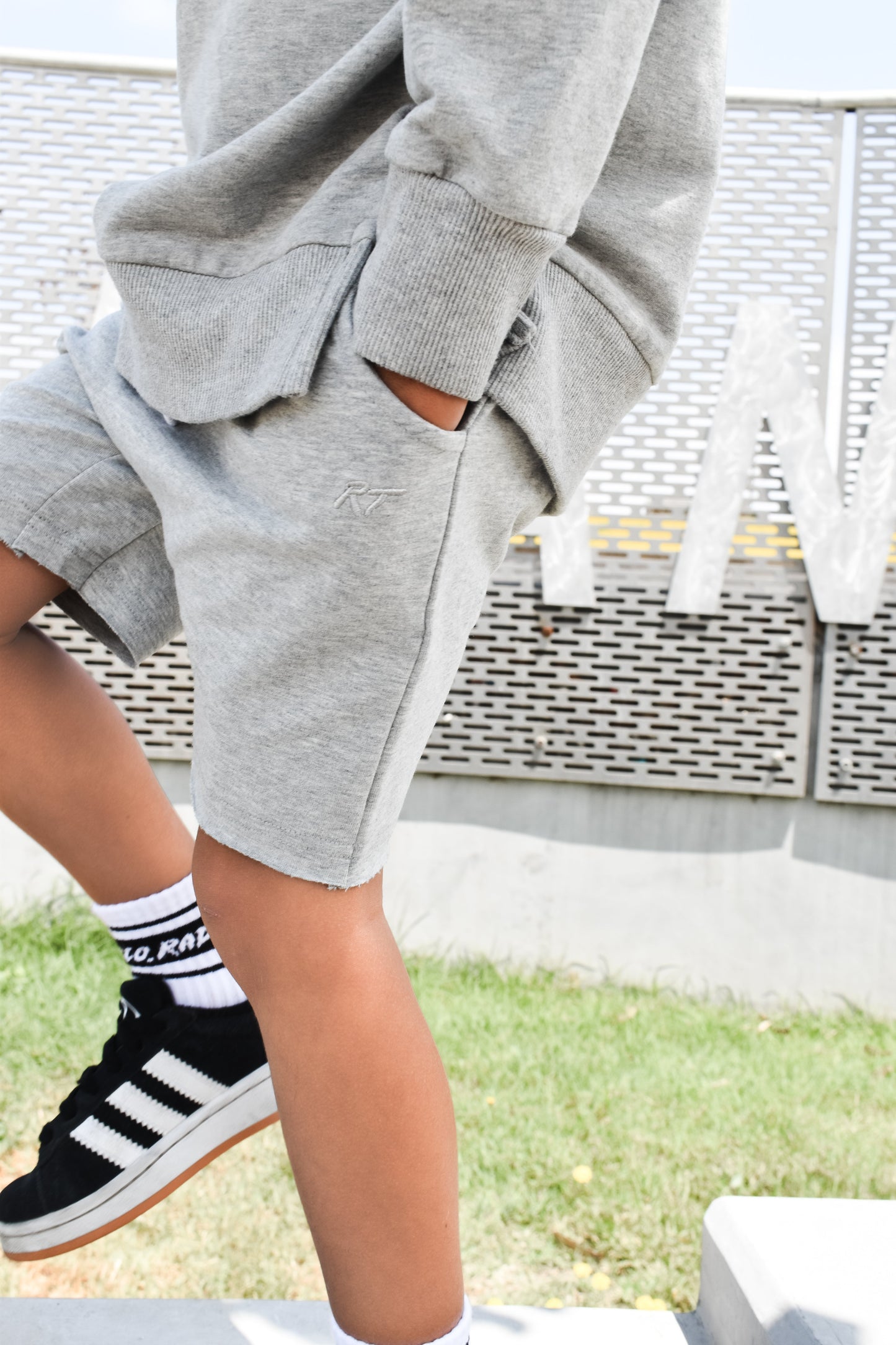 ORGANIC COTTON SHORTS - GRAY
