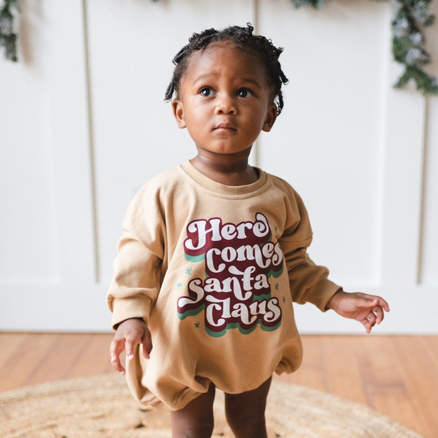 Here Comes Santa Claus Sweatshirt Romper