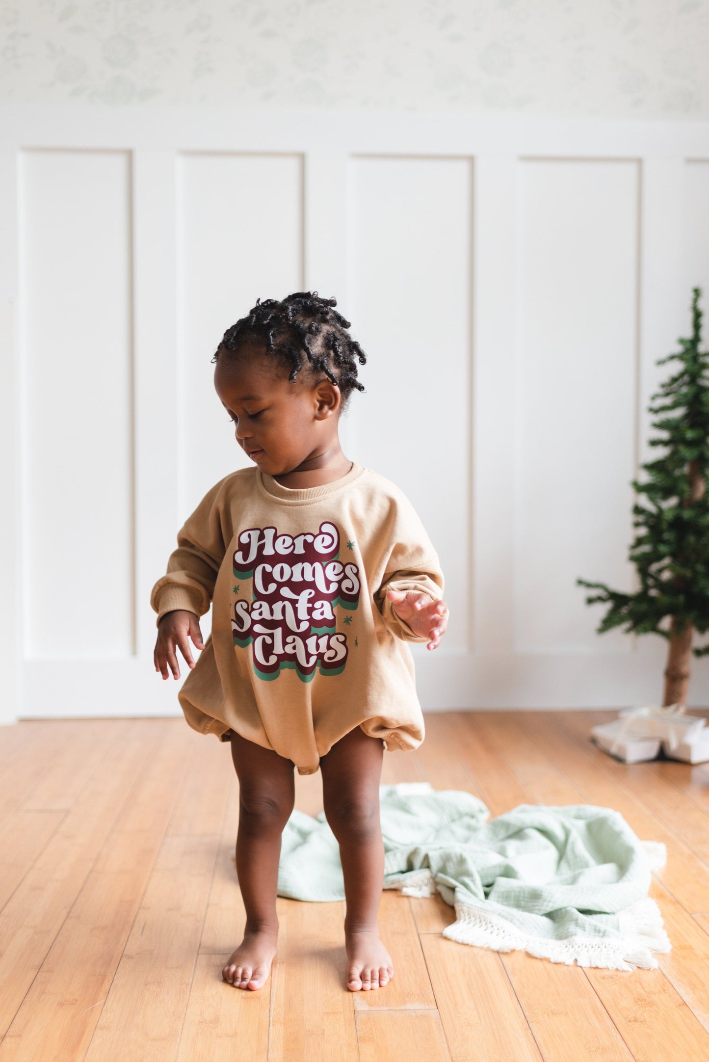 Here Comes Santa Claus Sweatshirt Romper