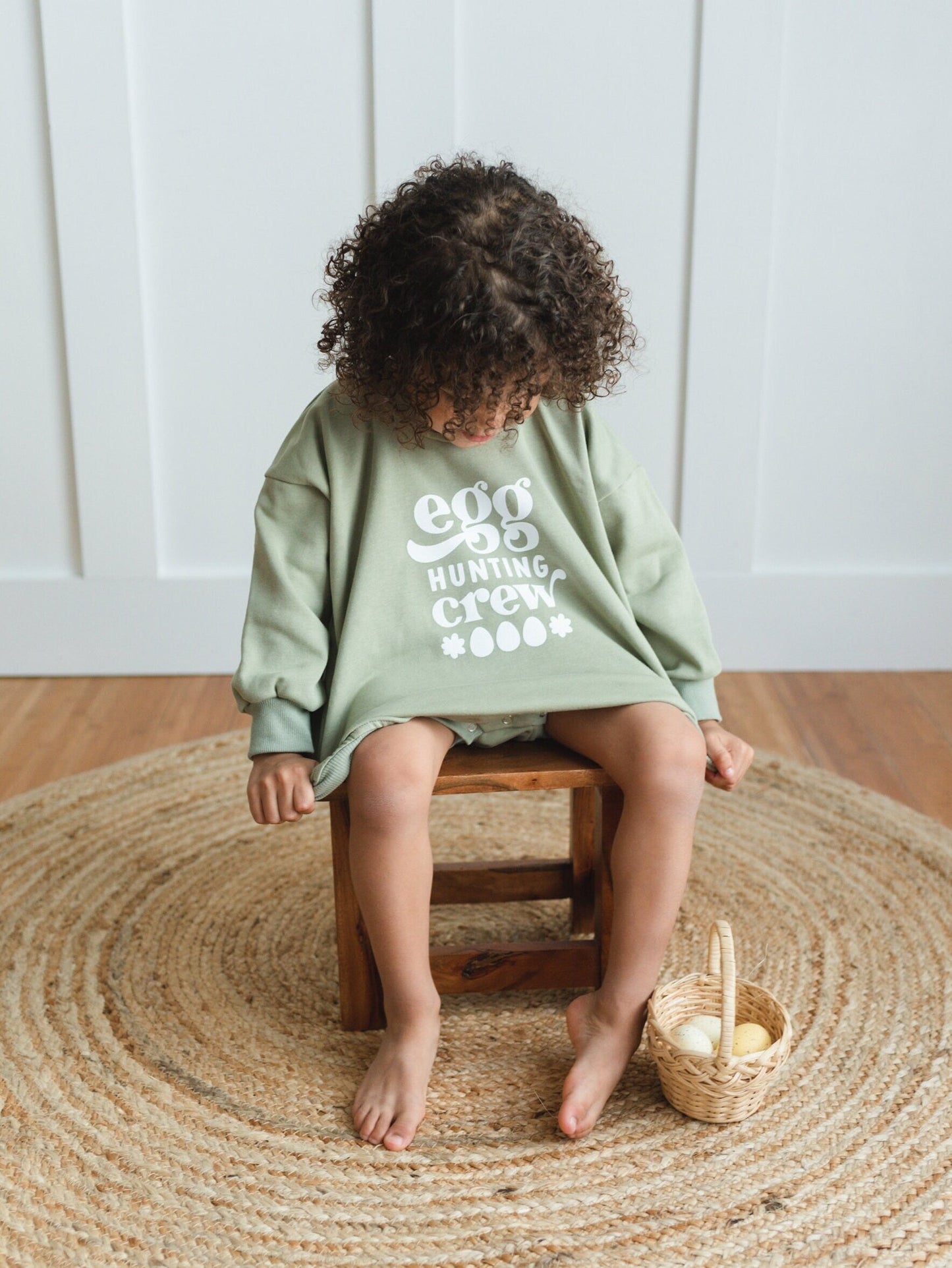 Egg Hunting Crew Sweatshirt Romper - more colors