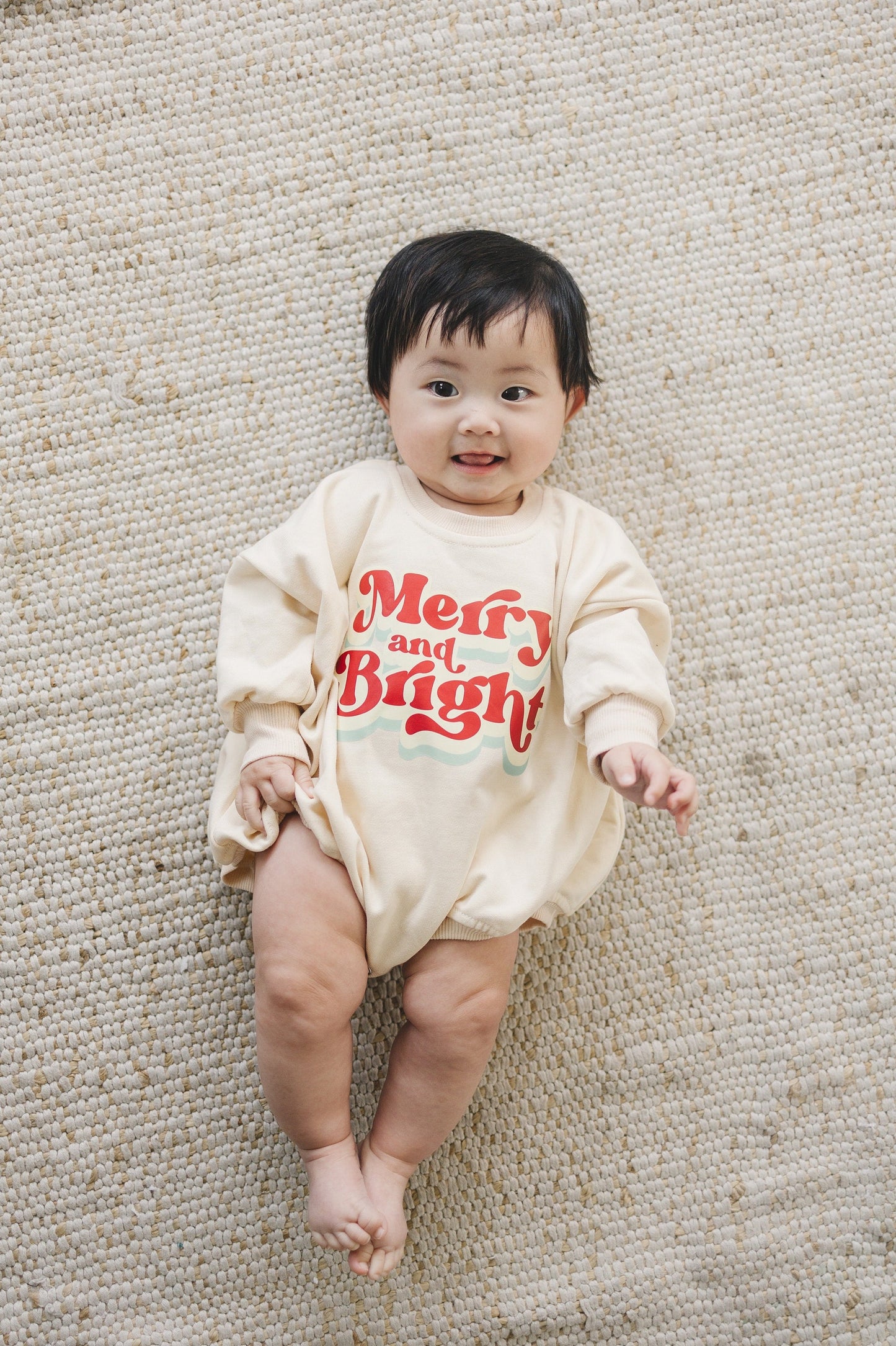 Merry and Bright Christmas Sweatshirt Romper