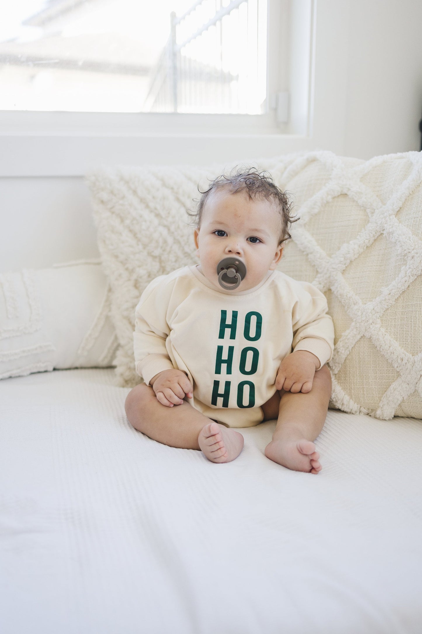 HO HO HO Christmas Sweatshirt Romper