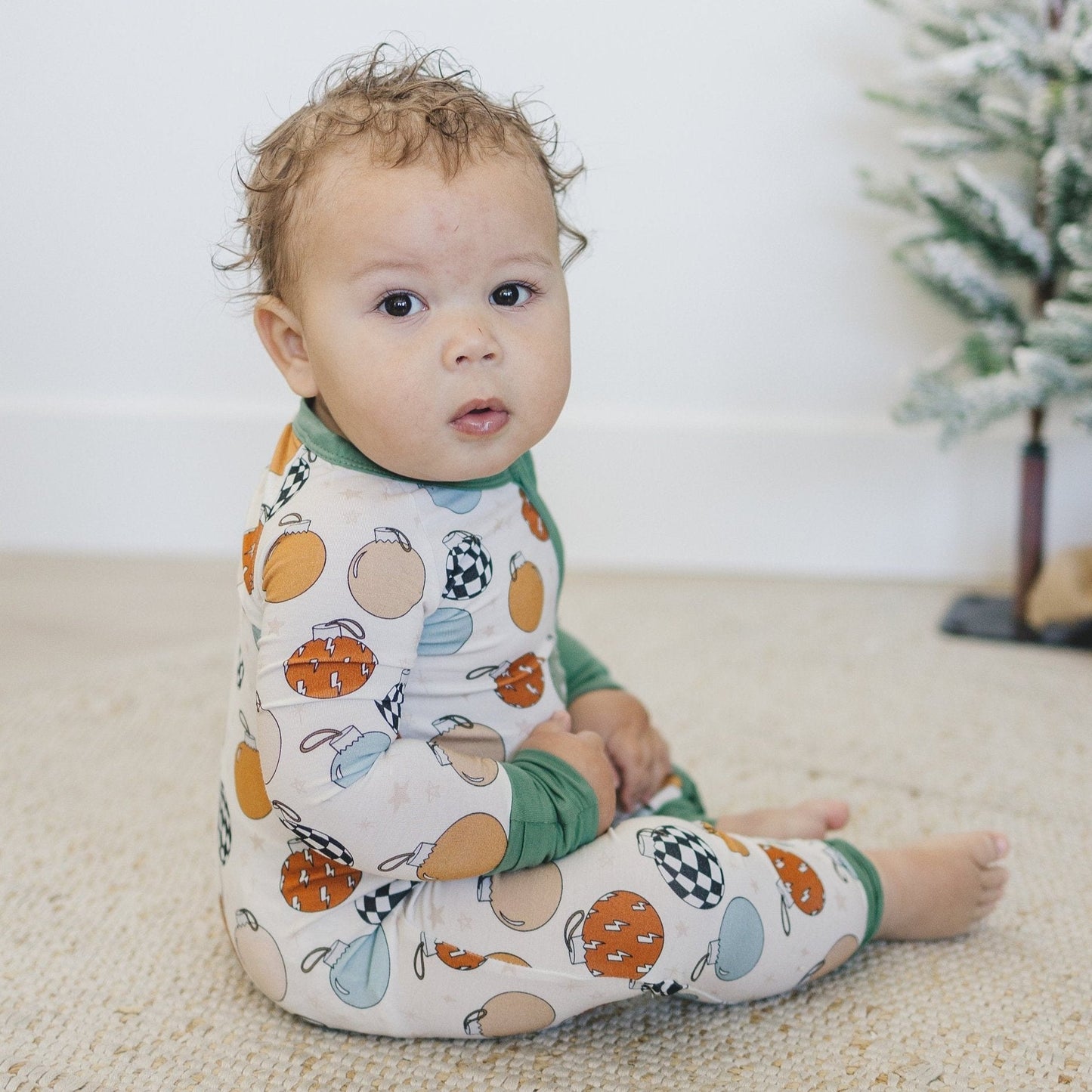 Christmas Ornament Bamboo Zippy Romper